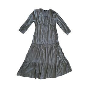 Vici Grey Flowy Maxi Dress M soft sexy summer wedding guest long boho